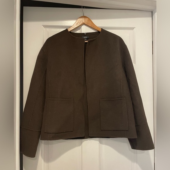 Express Wool-Blend Scarf Collar Coat in Espresso - Picture 8 of 9